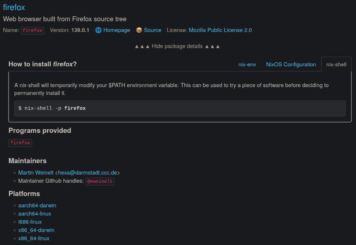 Firefox in Nixpkgs